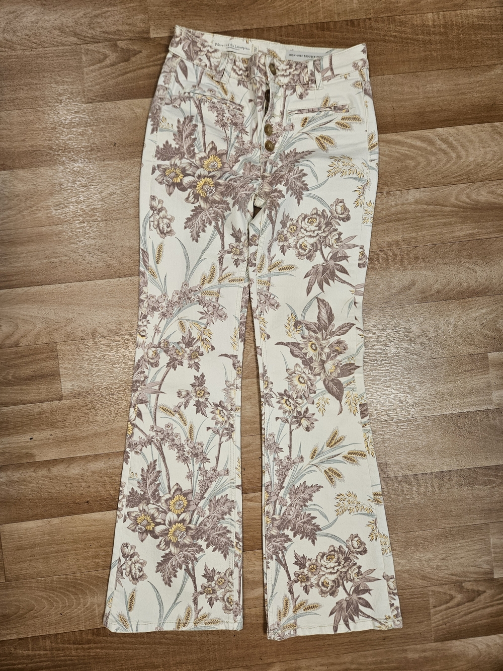 Pilcro and The Letterpress by Anthropologie Floral Print Pants Women's Size 26
